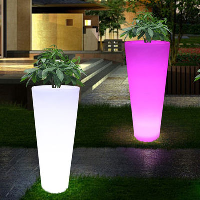 Exposição de vasos de flores luminosos vasos de plantas de jardim coloridos luminosos lâmpada de chão de plantação de plástico para aluguel de festa