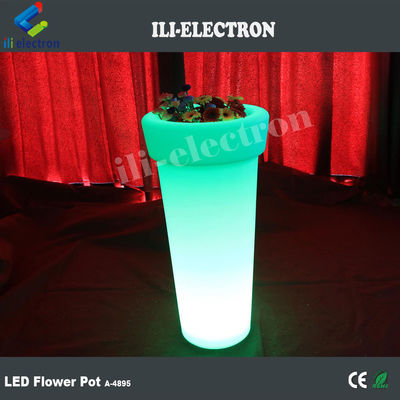 Iluminado Highboy LED pote de flores artificial com 16 cores mudando com controle remoto