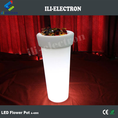 Iluminado Highboy LED pote de flores artificial com 16 cores mudando com controle remoto