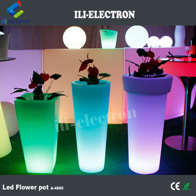 Iluminado Highboy LED pote de flores artificial com 16 cores mudando com controle remoto