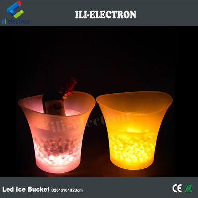 Vendedor quente plástico led balde de gelo champanhe