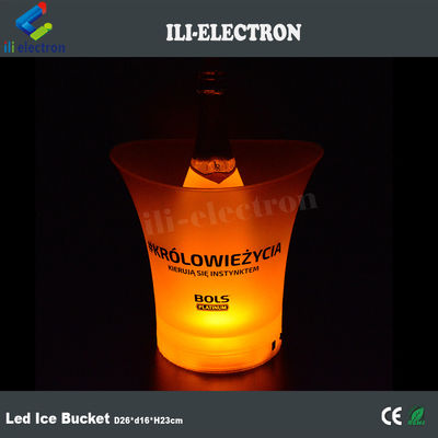 Vendedor quente plástico led balde de gelo champanhe