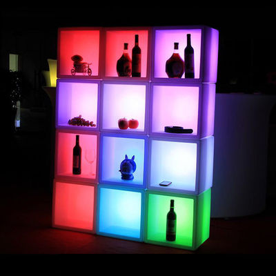 Balde de gelo quadrado de plástico LED à prova d'água recarregável para pubs