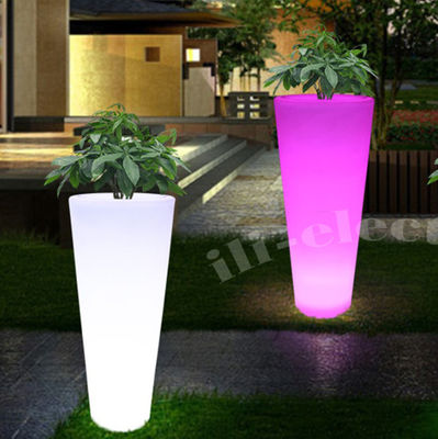 Pato de flores de plástico LED iluminado de altura redonda / plantador de flores
