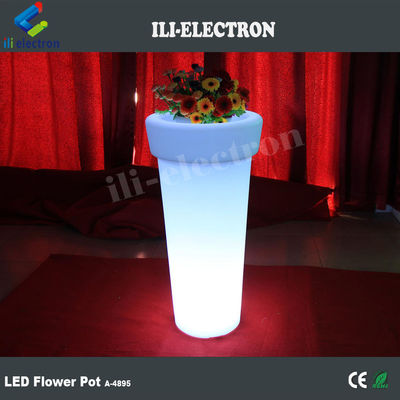Pato de flores de plástico LED iluminado de altura redonda / plantador de flores
