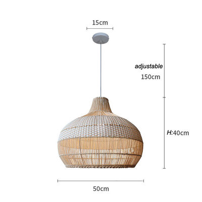 Lâmpada de Pendente de Rattan de Bambú, Lâmpada de Tecto de Víncola para Decoração de Casa Interior