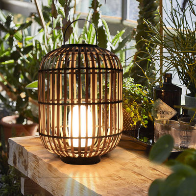 Lâmpada de Rattan Decorativa, Lâmpada de Rattan Tecido 3500K Para Atmosfera