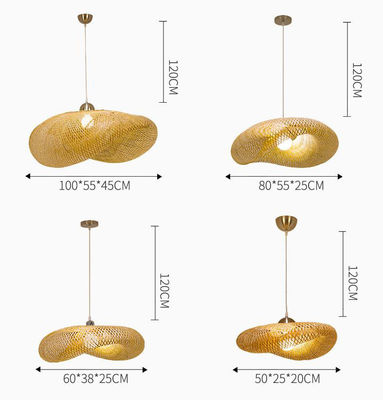 Lâmpadas Suspensas Lâmpadas de teto LED de bambu Lâmpadas pendentes de rotão