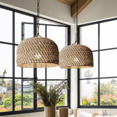 3500K Creative Rattan Pendant Light Switch Control para sala de estar