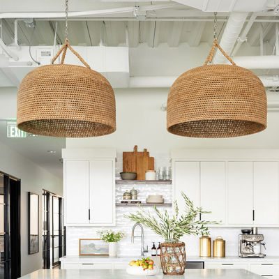 3500K Creative Rattan Pendant Light Switch Control para sala de estar