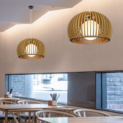Luminário de madeira maciça moderno, Luminário de rotão para sala de estar do restaurante