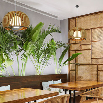 Luminário de madeira maciça moderno, Luminário de rotão para sala de estar do restaurante