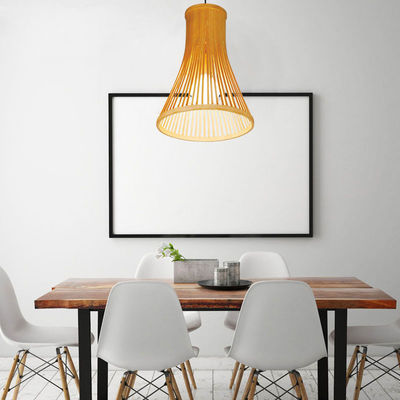 Lâmpada de Pendente de Rattan personalizada, Lâmpada de Bambú de Tecido Nórdico para Iluminação Interior