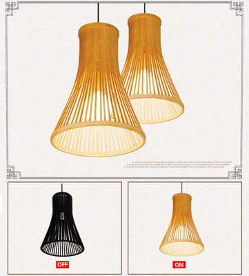 Lâmpada de Pendente de Rattan personalizada, Lâmpada de Bambú de Tecido Nórdico para Iluminação Interior