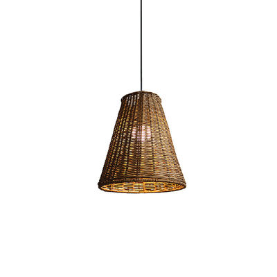 Lâmpada de Pendente de Rattan Redonda Moderna, Lâmpada de Tecto de Rattan Sombra 65lm / W OEM