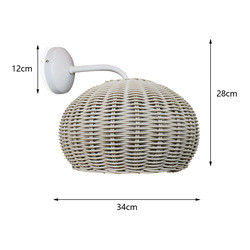 220V Lâmpada de Parede de Rattan Sombra de Mano de tricô à prova d'água Para Outdoors