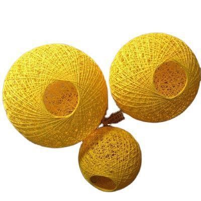 Lâmpada de pingente de bola de cânhamo moderna Luz de pingente de bola colorida de cânhamo Rattan Lustreiro pendente de cânhamo