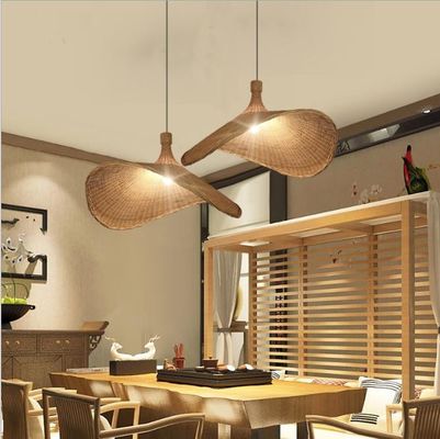 Iluminação em forma de chapéu, lâmpada de bambu, decoração, lâmpadas pendentes de rotão para clubes de lojas