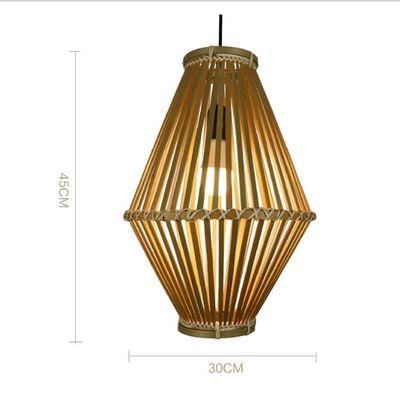 3500K Retro Bambú tecido Lâmpada Pendente para sala de estar interior
