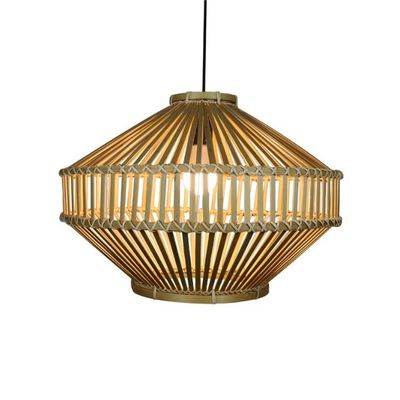 3500K Retro Bambú tecido Lâmpada Pendente para sala de estar interior