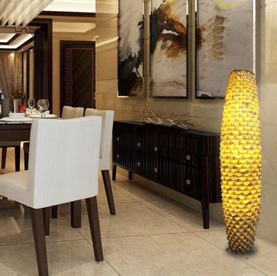 Bamboo Lâmpada de piso de rotão 3500K para sala de estar residencial