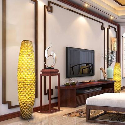 Bamboo Lâmpada de piso de rotão 3500K para sala de estar residencial