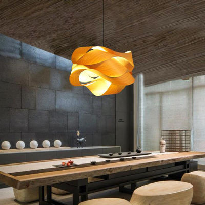 Lâmpada de Pendente de Rattan de Madeira Nórdica Fonte de Luz LED Para Sala de Sábado