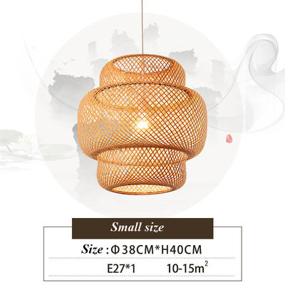 3500K Lâmpada de Pendente LED de Bamboo Redondo, Lâmpada de Rattan Redondo OEM ODM