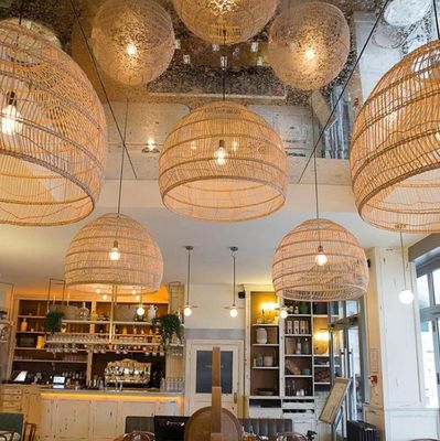 Lâmpadas penduradas de rotão redondo moderno para iluminação interna de restaurantes