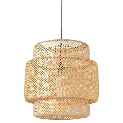 Lâmpada pendente feita à mão - Lanterna de bambu - Lâmpada decorativa de bambu pendurada