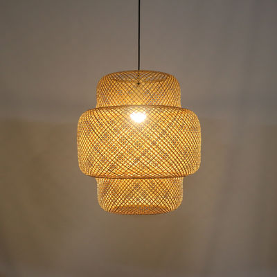 Lâmpada pendente feita à mão - Lanterna de bambu - Lâmpada decorativa de bambu pendurada