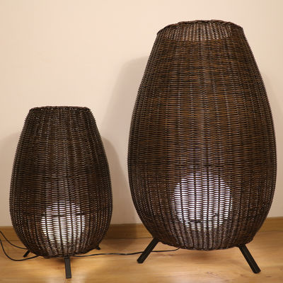 35cm/45cm/78cm/128cm de altura lâmpadas de pé artísticas lâmpadas de piso de vime de rotão