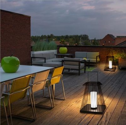 Lâmpada de lanterna de piso de Rattan E27 Base para jardim ao ar livre