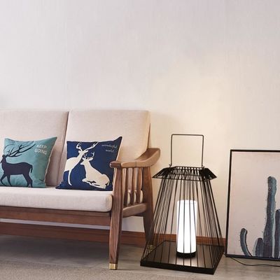 Lâmpada de lanterna de piso de Rattan E27 Base para jardim ao ar livre