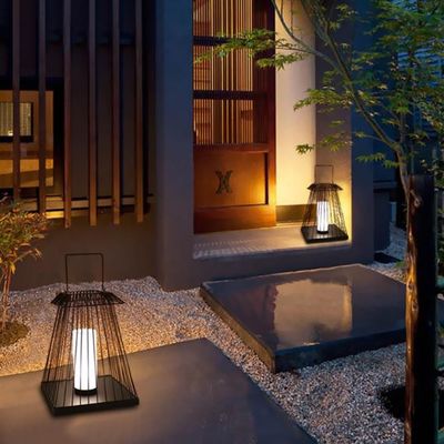 Lâmpada de lanterna de piso de Rattan E27 Base para jardim ao ar livre