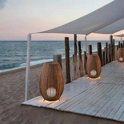 Lâmpadas de pendente de Wicker Rattan feitas à mão 150 graus Controle do interruptor de ângulo do feixe