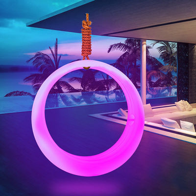 Decoração de pátio cadeira led balanços led luz de anel