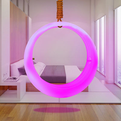 Decoração de pátio cadeira led balanços led luz de anel