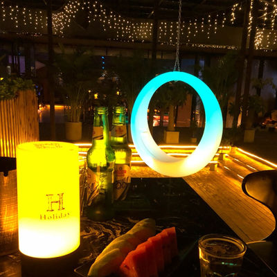 Decoração de pátio cadeira led balanços led luz de anel
