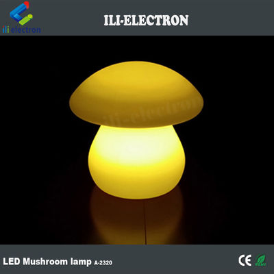 Lâmpada de mesa iluminada de plástico PE em forma de cogumelo