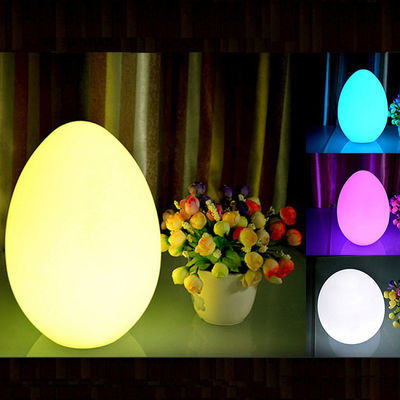 Lâmpada de mesa em forma de ovo decorativa, luz noturna de ovo com comando remoto