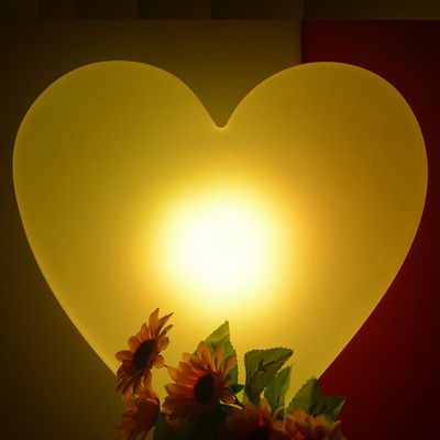 16 cores mudando LED lâmpadas de coração brilhante