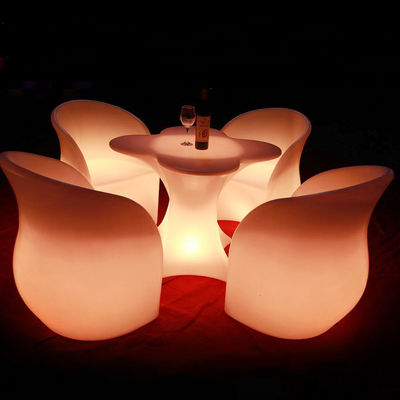 Mobiliário de ar livre em forma de flor exclusivo para eventos luminosas cadeiras de clube noturno