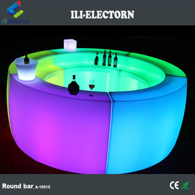 Certificado CE/ROHS barra redonda de plástico iluminado portátil com LED que muda de cor
