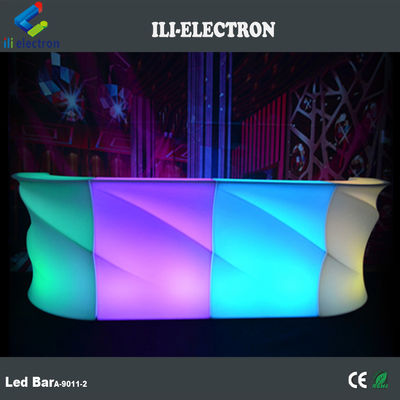 Forma de onda LED luminoso Bar Counter, Outdoor Light Up Bar Table à prova d' água