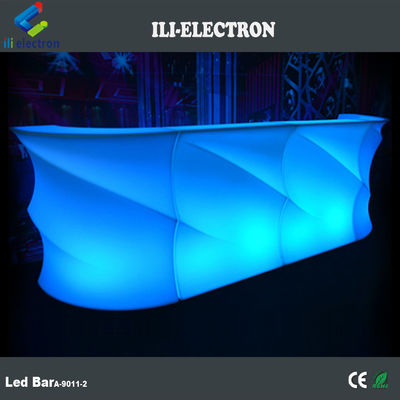 Forma de onda LED luminoso Bar Counter, Outdoor Light Up Bar Table à prova d' água