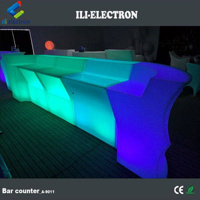 Forma de onda LED luminoso Bar Counter, Outdoor Light Up Bar Table à prova d' água