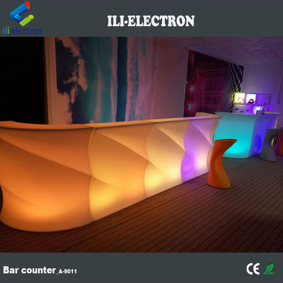Forma de onda LED luminoso Bar Counter, Outdoor Light Up Bar Table à prova d' água