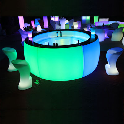 Recarregável PE plástico LED redondo Night Club Bar Counter Mobiliário comercial