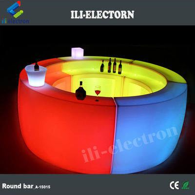 Recarregável PE plástico LED redondo Night Club Bar Counter Mobiliário comercial